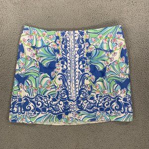 Floral Blue and Green Women's Skirt